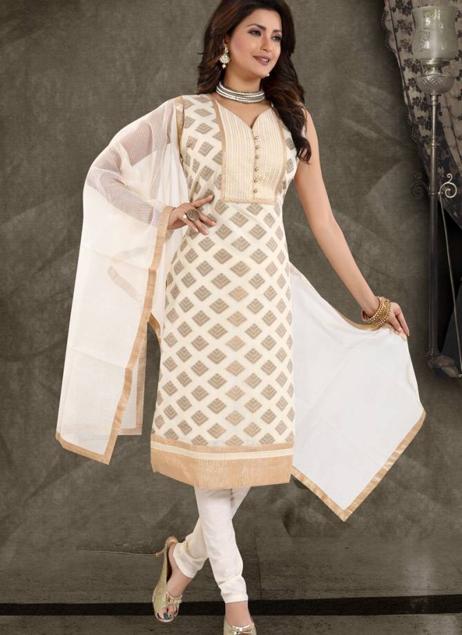 N F CHURIDAR 09 Latest Fancy Designer Festive Wear Heavy Chanderi Silk Resam Embroidery Work Salwar Suit Collection